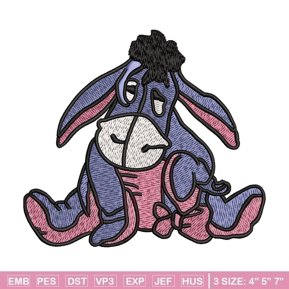 Donky embroidery design, Pooh disney embroidery, Embroidery file, Embroidery shirt, Emb design, Digital download.jpg