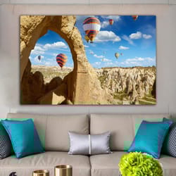 cappadocia landscape, air balloon canvas artwork, landscape wall decor, canvas cappadocia home decor, hot air balloons c