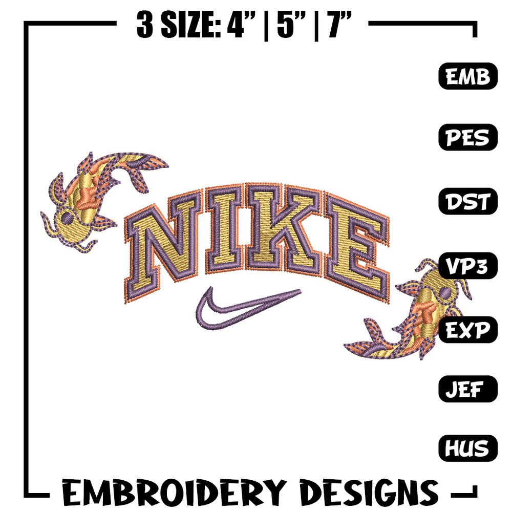 Nike x fish embroidery design, Fish embroidery, Nike design, Embroidery shirt, Embroidery file,Digital download.jpg