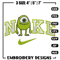 Nike x mike embroidery design, Disney monster embroidery, Nike design,Embroidery file,Embroidery shirt,Digital download.jpg