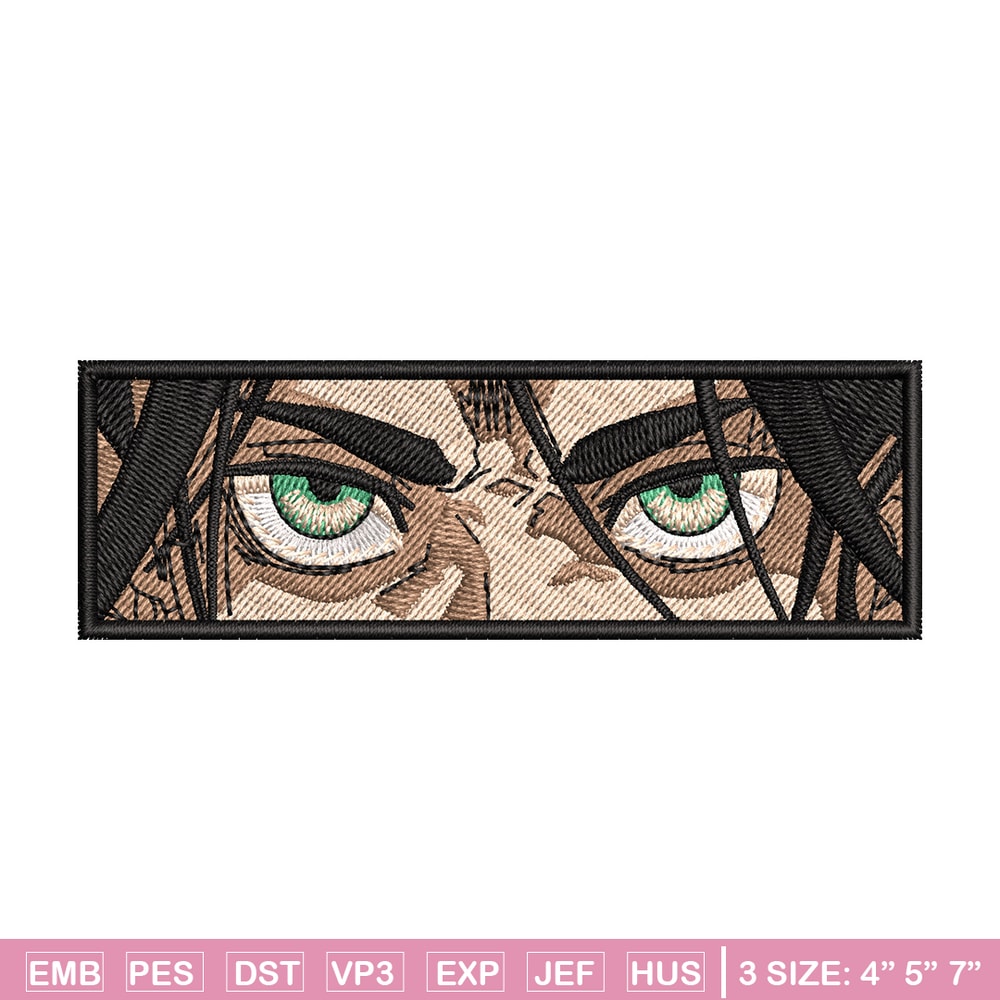 Eren eyes embroidery design, Aot embroidery, Anime design, Embroidery shirt, Embroidery file, Digital download.jpg