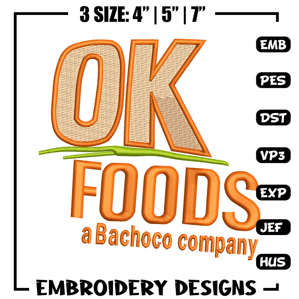 OK Foods embroidery design, OK Foods logo embroidery, logo design, embroidery file, logo shirt, Digital download..jpg