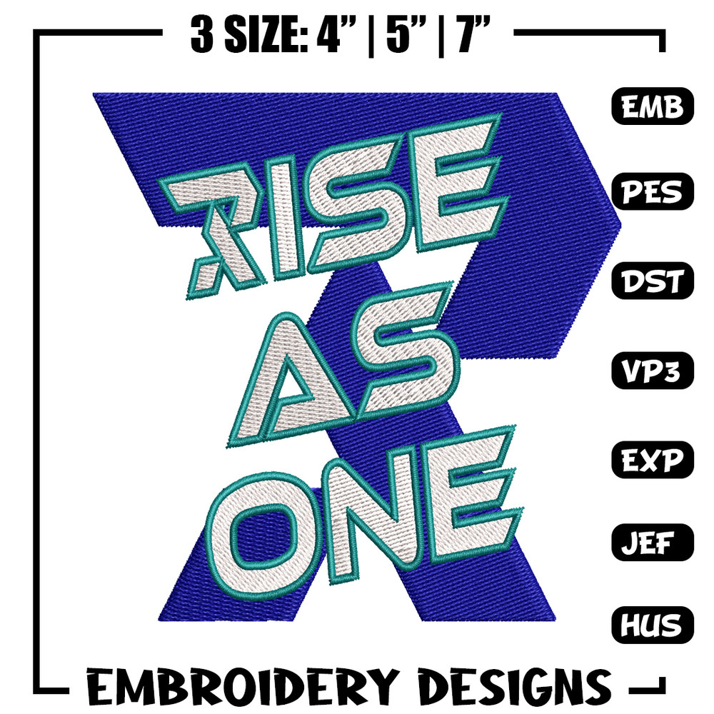 Rise As One embroidery design, Rise As One embroidery, logo design, embroidery file, logo shirt, Digital download..jpg