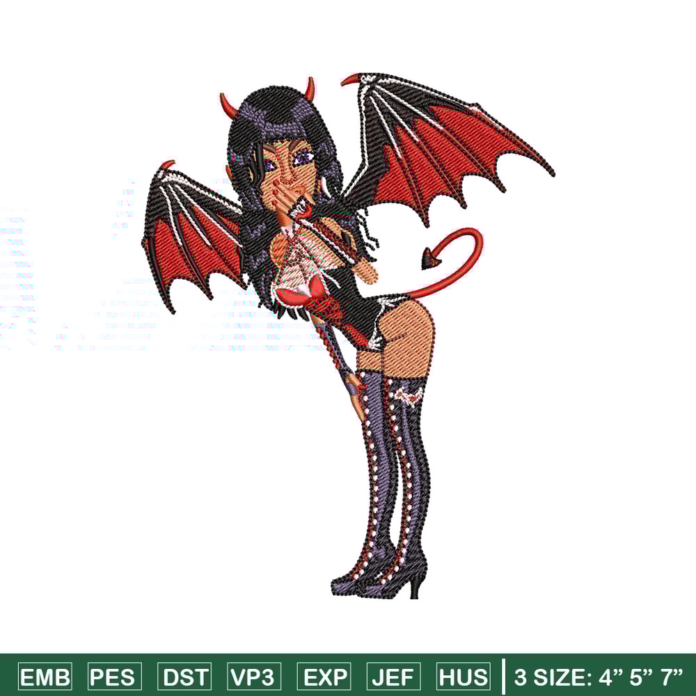 Evil girl embroidery design, Evil girl embroidery, Embroidery file,Embroidery shirt, Emb design, Digital download.jpg
