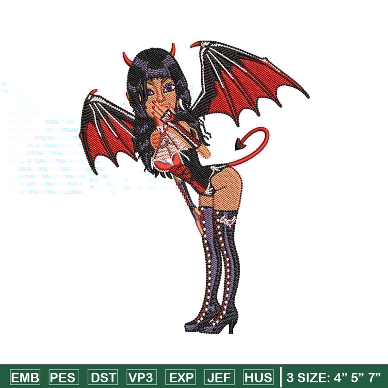 Evil girl embroidery design, Evil girl embroidery, Embroidery file,Embroidery shirt, Emb design, Digital download.jpg