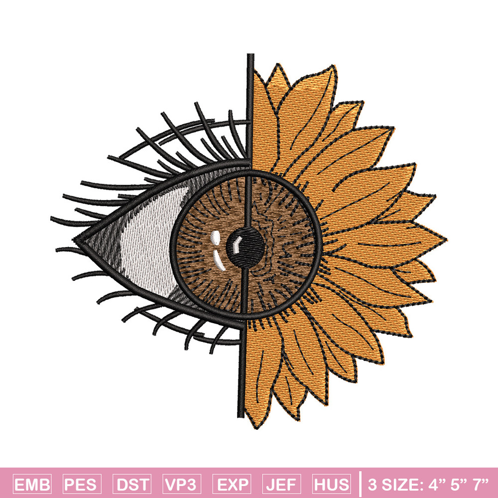 Flower eyes embroidery design, Flower embroidery, Embroidery file, Embroidery shirt, Emb design, Digital download.jpg