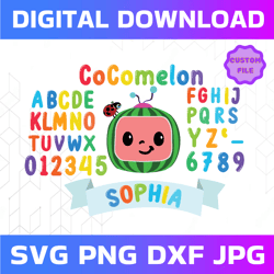 cocomelon logo and full alphabets birthday svg/png, cocomelon brithday svg/png ,cocomelon family birthday png, watermelo