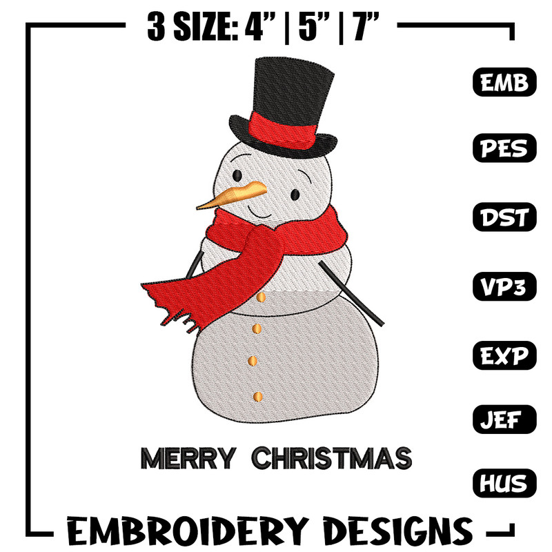 Snow man embroidery design, Chrismas embroidery, Emb design, Embroidery shirt, Embroidery file, Digital download.jpg