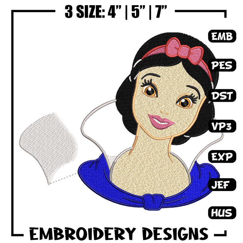 Snow white embroidery design, Disney embroidery, Emb design, Embroidery shirt, Embroidery file, Digital download.jpg