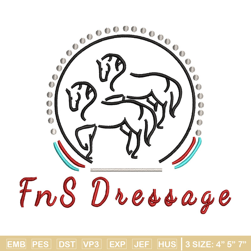 FnS Dressage embroidery design, Logo embroidery, Embroidery file, Embroidery shirt, Emb design, Digital download.jpg