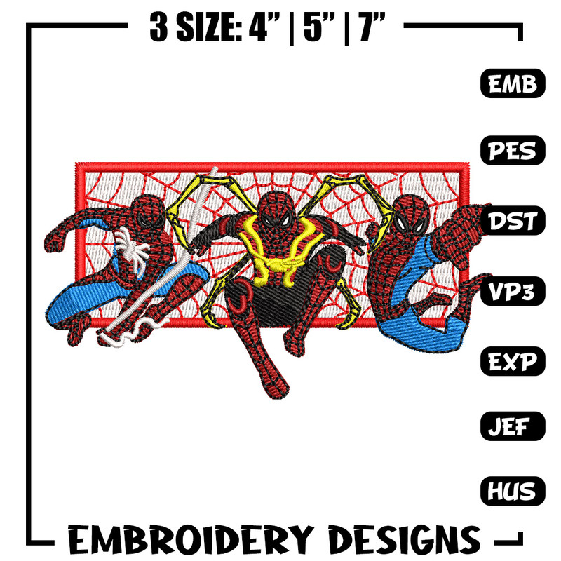 Spiderman box embroidery design, Spiderman embroidery, Emb design, Embroidery shirt, Embroidery file, Digital download.jpg