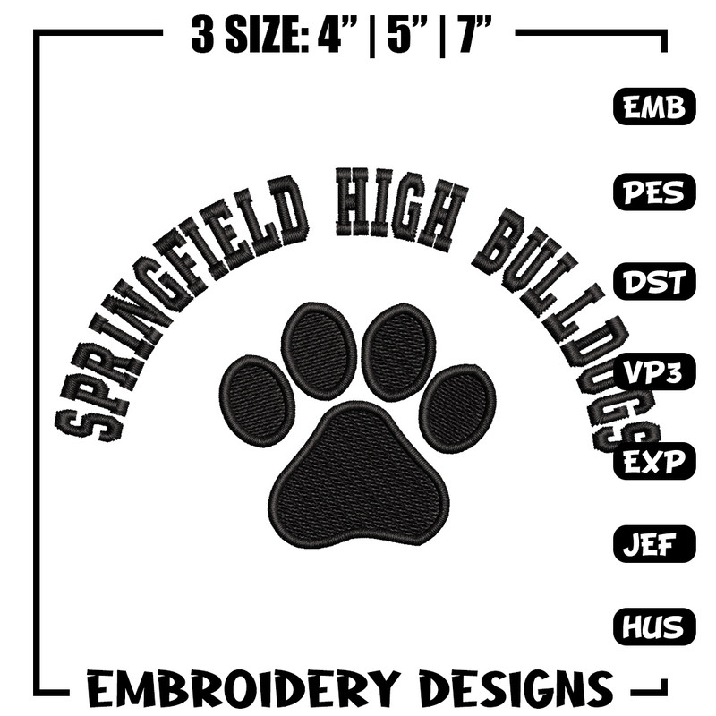 Springfield embroidery design, Logo embroidery, Emb design, Embroidery shirt, Embroidery file, Digital download.jpg