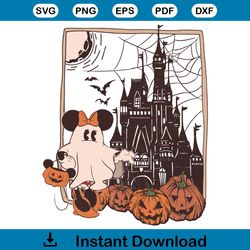Vintage Minnie Ghost Halloween Magic Kingdom SVG File