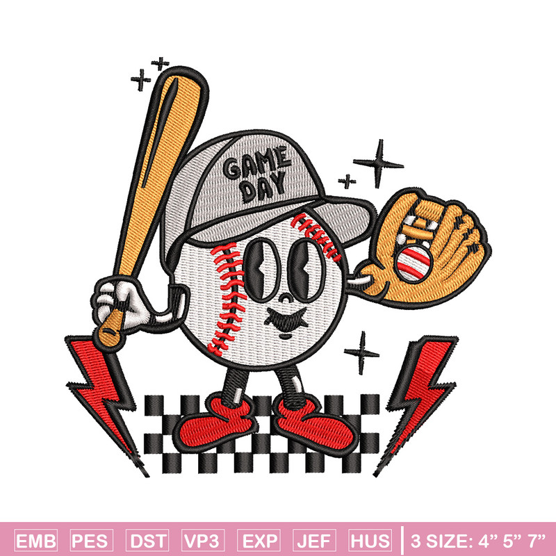 Game day embroidery design, Baseball embroidery, Embroidery file, Embroidery shirt, Emb design, Digital download.jpg
