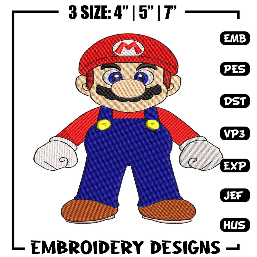 Super Mario bros embroidery design, Mario embroidery, logo design, Logo shirt, embroidery file, Digital download.jpg