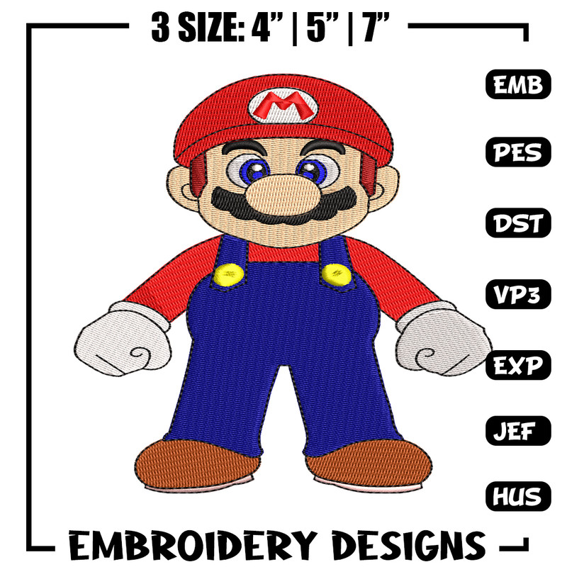 Super Mario bros embroidery design, Mario embroidery, logo design, Logo shirt, embroidery file, Digital download.jpg