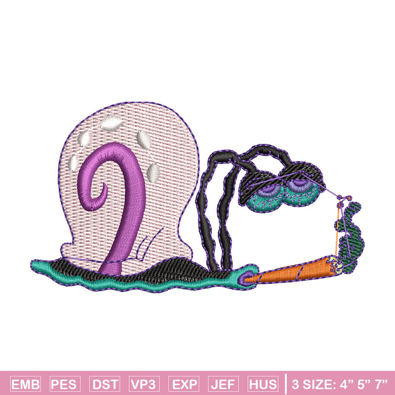 Gary smoke embroidery design, Spongebob embroidery, Anime design, Embroidery shirt, Embroidery file, Digital download.jpg