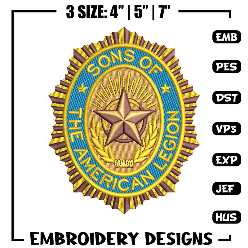 The american legion embroidery design, Logo embroidery, Emb design, Embroidery shirt, Embroidery file, Digital download.jpg