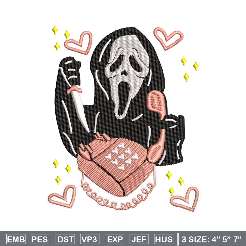 Ghost horror embroidery design, Ghost embroidery, Emb design, Embroidery shirt, Embroidery file, Digital download.jpg