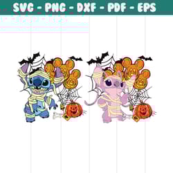 disney stitch and angel mummy halloween svg lilo and stitch svg