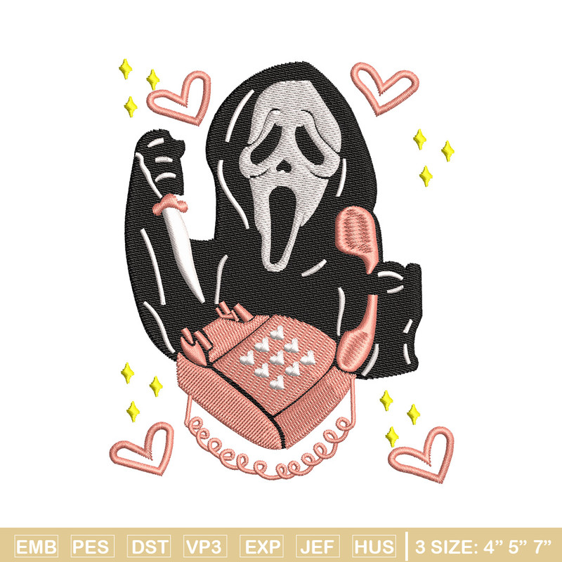 Ghost horror embroidery design, Ghost embroidery, Emb design, Embroidery shirt, Embroidery file, Digital download.jpg