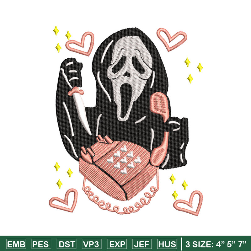 Ghost horror embroidery design, Ghost embroidery, Emb design, Embroidery shirt, Embroidery file, Digital download.jpg