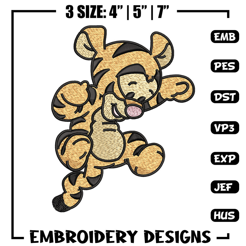 Tigger embroidery design, Pooh disney embroidery, Embroidery file, Embroidery shirt, Emb design, Digital download.jpg