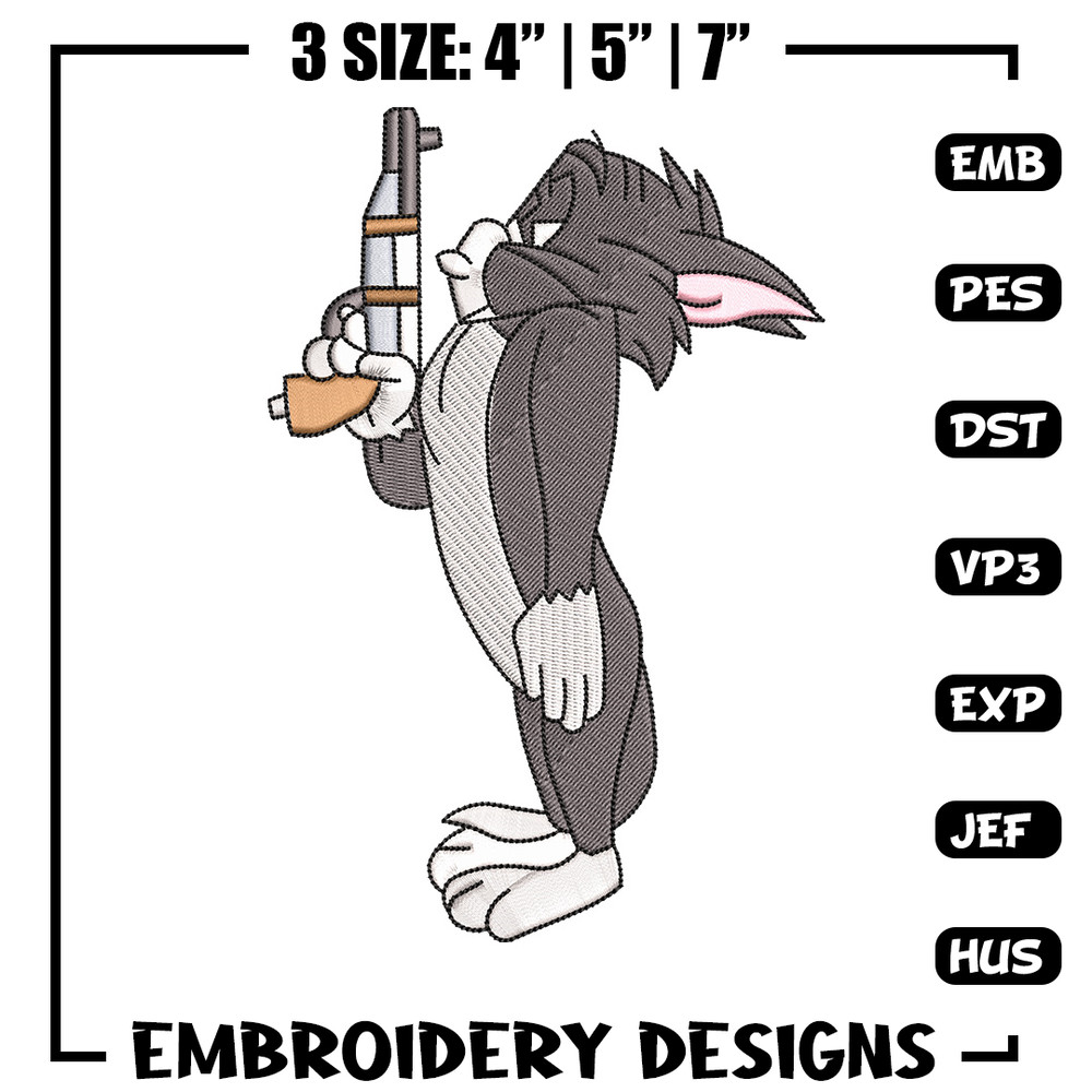 Tom gun embroidery design, Tom and jerry embroidery, Emb design, Embroidery shirt, Embroidery file, Digital download.jpg