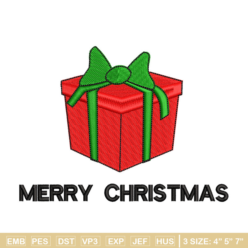 Gift chrismas embroidery design, Chrismas embroidery, Emb design, Embroidery shirt, Embroidery file, Digital download.jpg
