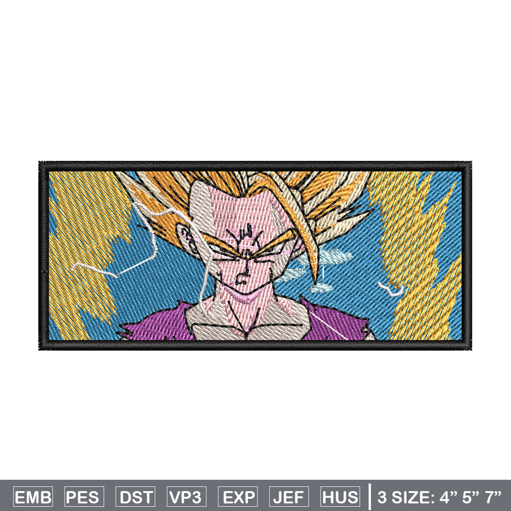 Gohan ssj embroidery design, Dragonball embroidery, Anime design, Embroidery shirt, Embroidery file,Digital download.jpg