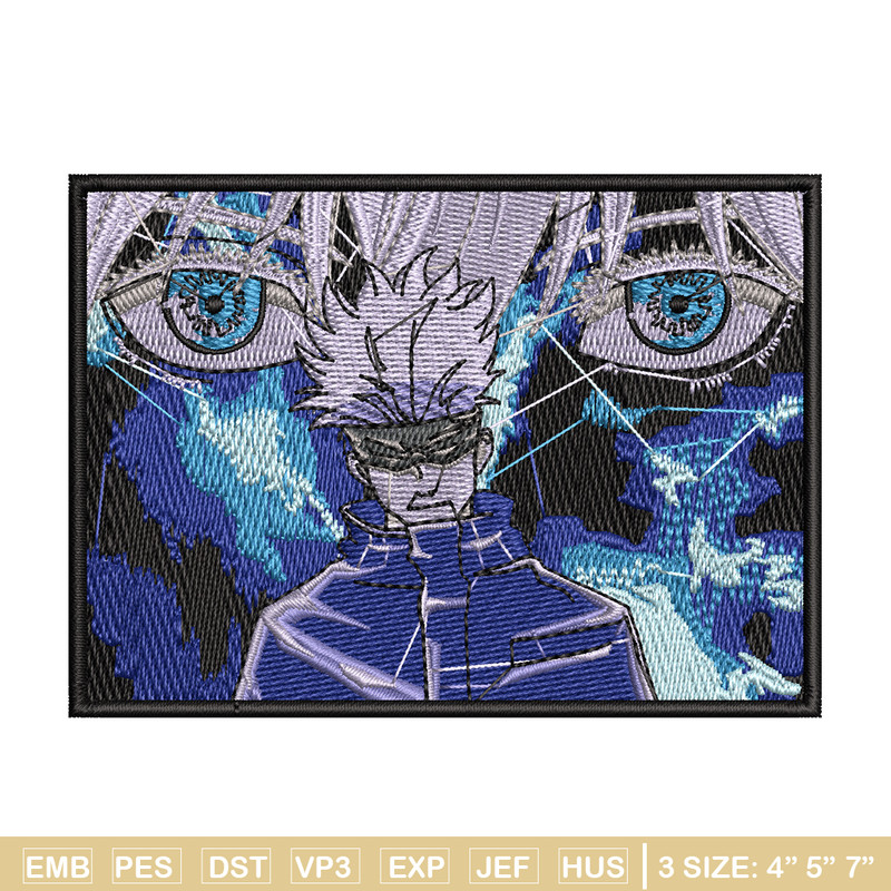 Gojo eyes box embroidery design, Jujutsu embroidery, Anime design, Embroidery shirt, Embroidery file, Digital download.jpg