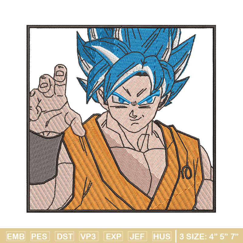 Goku blue embroidery design, Dragonball embroidery, Anime design, Embroidery shirt, Embroidery file,Digital download.jpg
