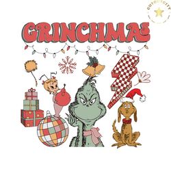 retro mery grinchmas svg groovy christmas svg cricut file