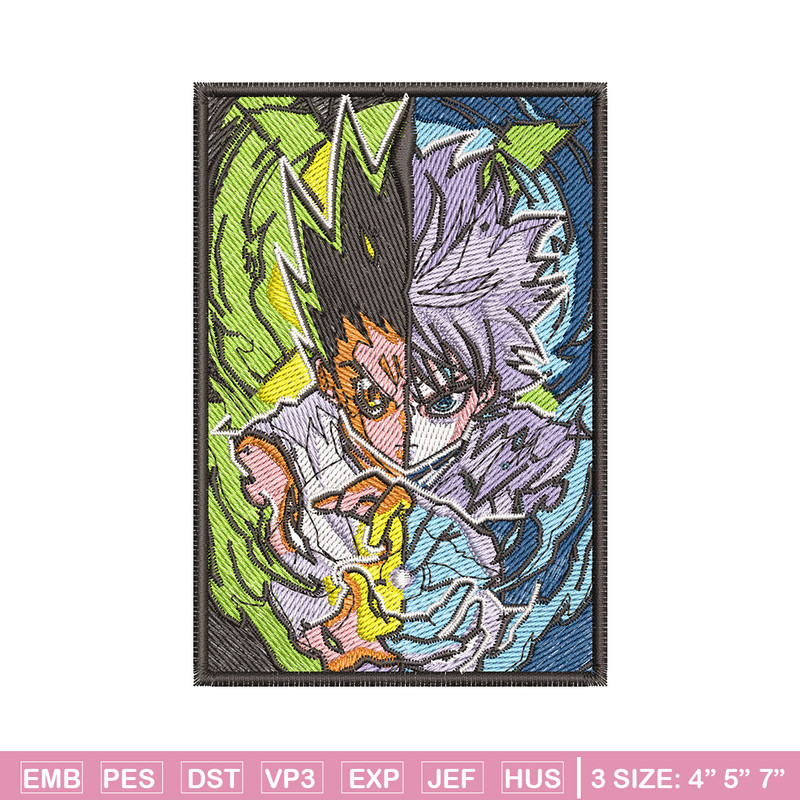 Gon killua poster embroidery design, Hxh embroidery, Anime design, Embroidery shirt, Embroidery file, Digital download.jpg