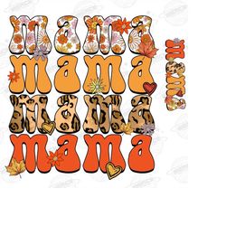 retro fall mama png, halloween fall autumn design for mom, retro fall png shirt design, mom fall pumpkin, mama png digit
