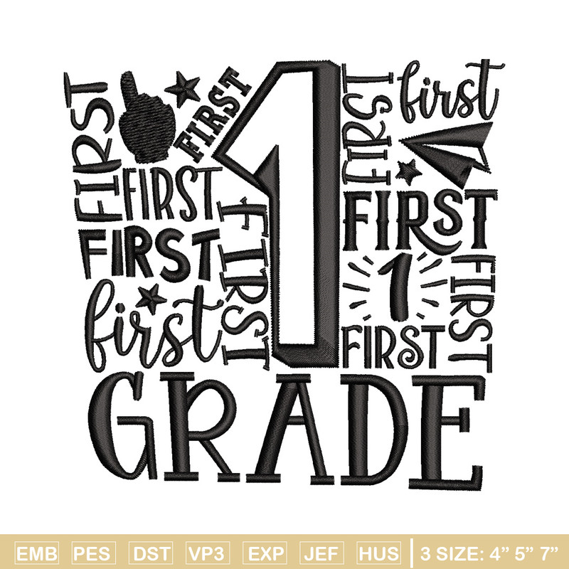 Grade 1 embroidery design, Logo embroidery, Embroidery file, Embroidery shirt, Emb design, Digital download.jpg