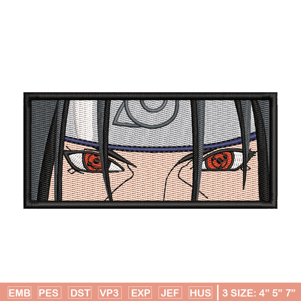 Itachi Rectangle embroidery design, Naruto embroidery, anime design, embroidery file, anime shirt, Digital download.jpg