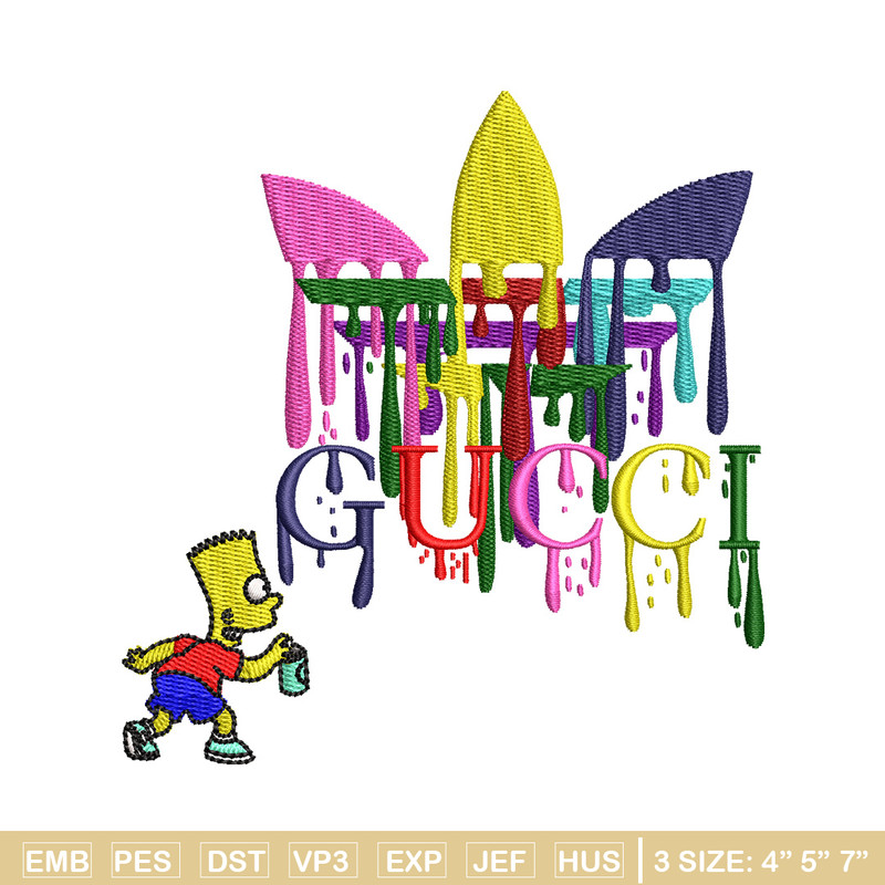 Gucci bart color embroidery design, Gucci embroidery, Embroidery file, Embroidery shirt, Emb design, Digital download.jpg