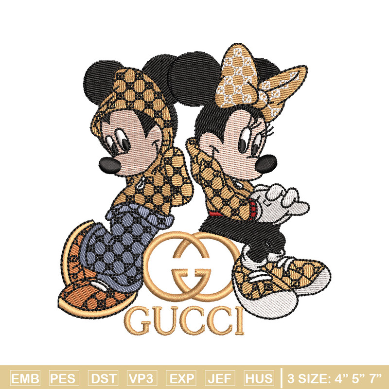 Gucci couple embroidery design, Mickey embroidery, Embroidery shirt, Embroidery file, Anime design, Digital download.jpg