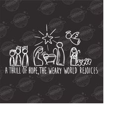 a thrill of hope nativity png, advent christian christmas png, merry christmas png, christmas sublimation file, nativity