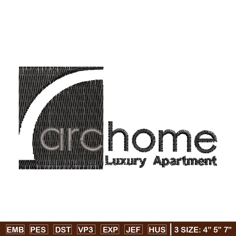 Archome Luxury Apartment Logo embroidery design, logo embroidery, Embroidery file, logo design, Instant download..jpg