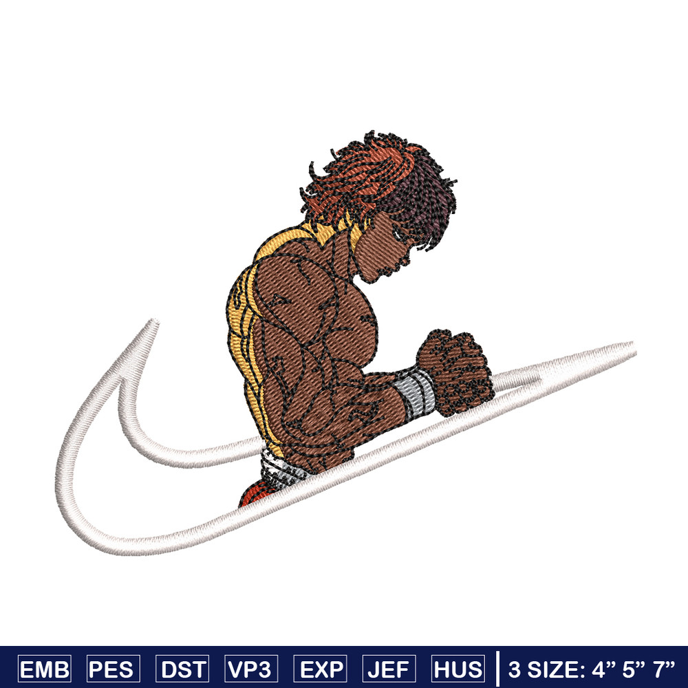Baki Hanma embroidery design, Baki embroidery, Nike design, anime design, embroidery file, anime shirt, Digital download.jpg
