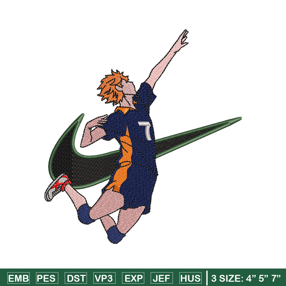 Hinata x nike embroidery design, Haikyuu embroidery, Nike design, Embroidery shirt, Embroidery file, Digital download.jpg