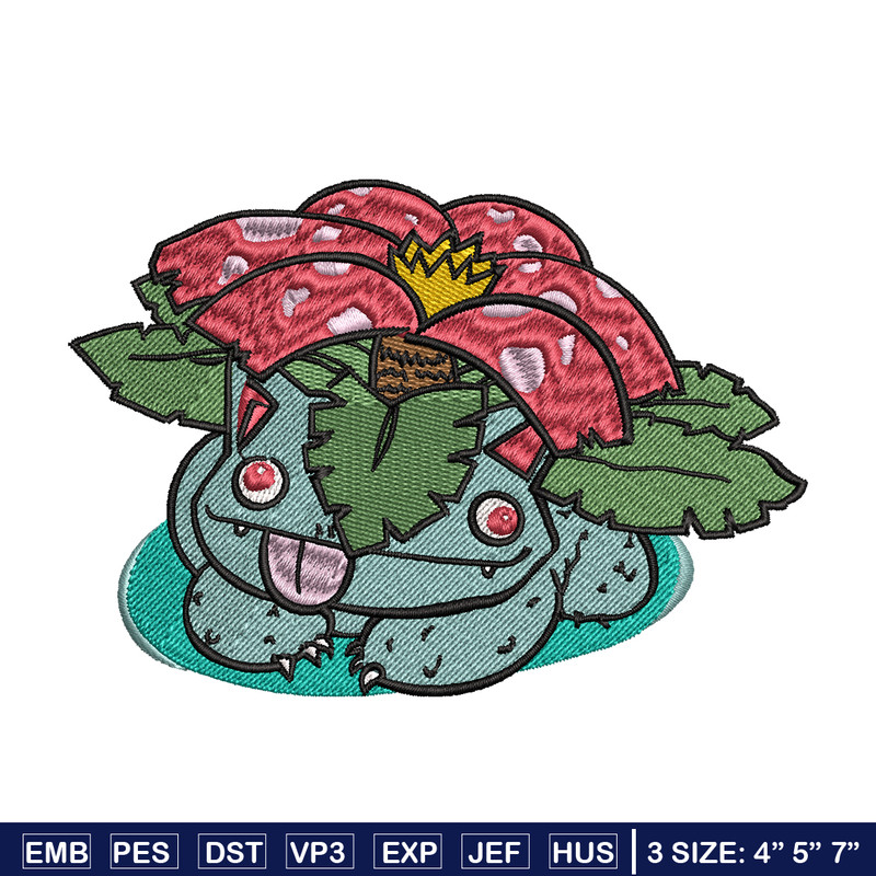 Bubasaur Pokemon embroidery design, Pokemon embroidery, Logo design, anime design, anime shirt, Digital download.jpg