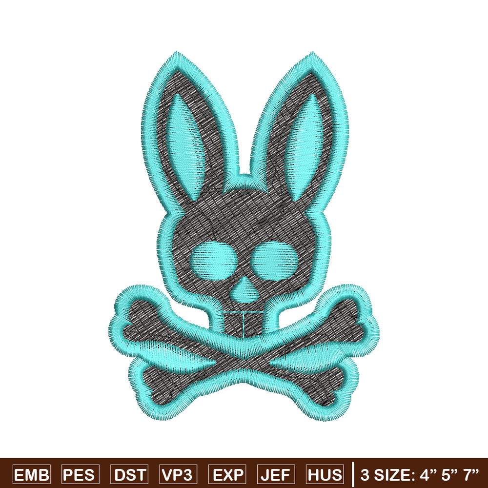 Bunny Skull Logo embroidery design, Bunny Skull embroidery, logo design, logo shirt, Embroidery shirt, Instant download.jpg