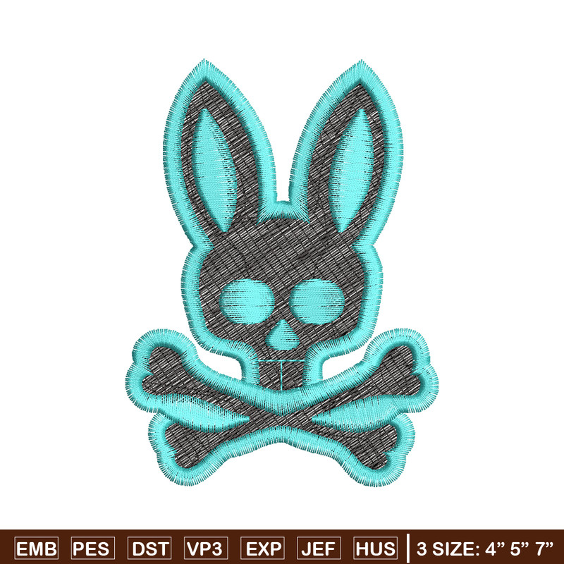 Bunny Skull Logo embroidery design, Bunny Skull embroidery, logo design, logo shirt, Embroidery shirt, Instant download.jpg
