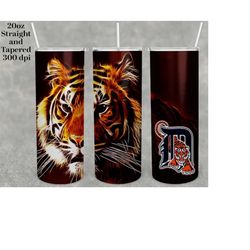 detroit tumbler, tigers20 oz skinny | stitch | tumbler sublimation designs, full tumbler wrap, digital downloads| png