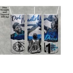 dirk nowitzki tumbler 20 oz skinny | stitch | tumbler sublimation designs, full tumbler wrap, digital downloads| png