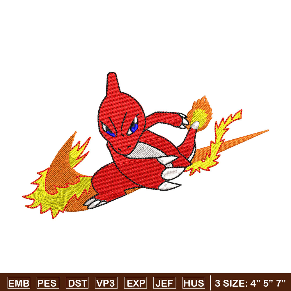 Charmeleon Nike embroidery design, Pokemon embroidery, embroidery file, anime design, anime shirt, Digital download.jpg