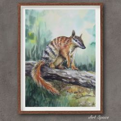 original watercolor painting marsupial anteater. best gift for office, animal, decoration for office, for room, home